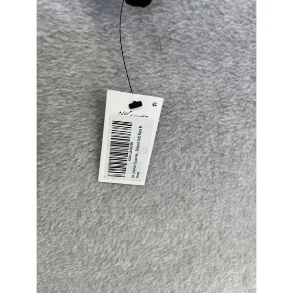 NY Collection Women's Bodysuit Ribbed 3/4 Sleeve Solid Black Medium - Picture 6 of 13